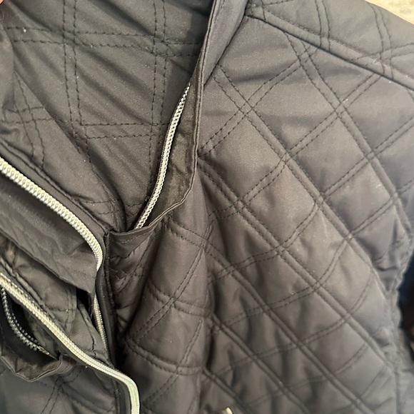 VTG Obermeyer Cropped Winter Coat Jacket Womens 8 Black Quilted Moto - Picture 12 of 12